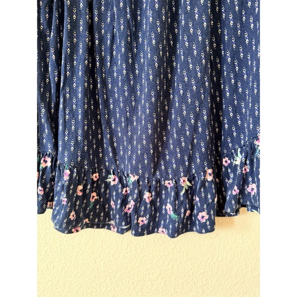 Style & Co Blue Floral Peasant Blouse PXL 3/4 Sleeve Boho Stretch Top - Picture 5 of 14